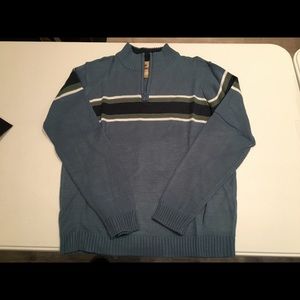 Acrylic sweater with neck zipper